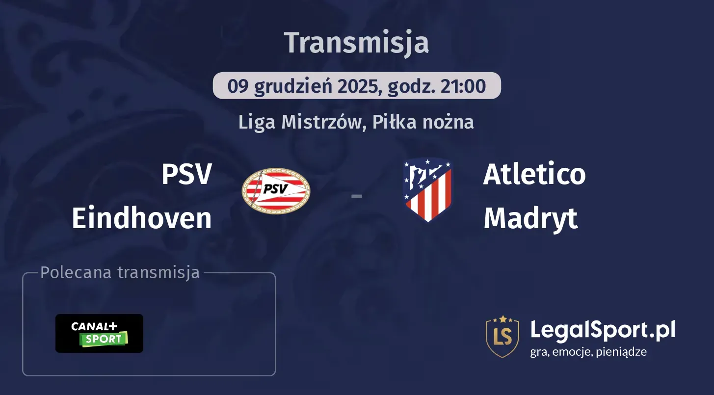 PSV Eindhoven - Atletico Madryt Transmisje