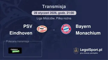 PSV Eindhoven - Bayern Monachium gdzie oglądać (28.01.2026)