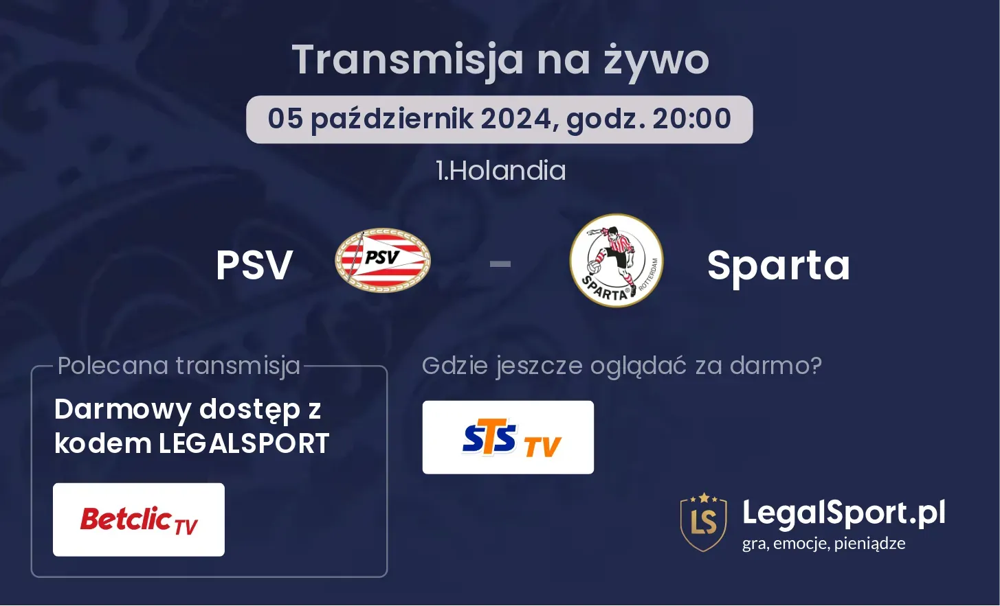 PSV - Sparta gdzie oglądać? 05.10, godz. 20:00