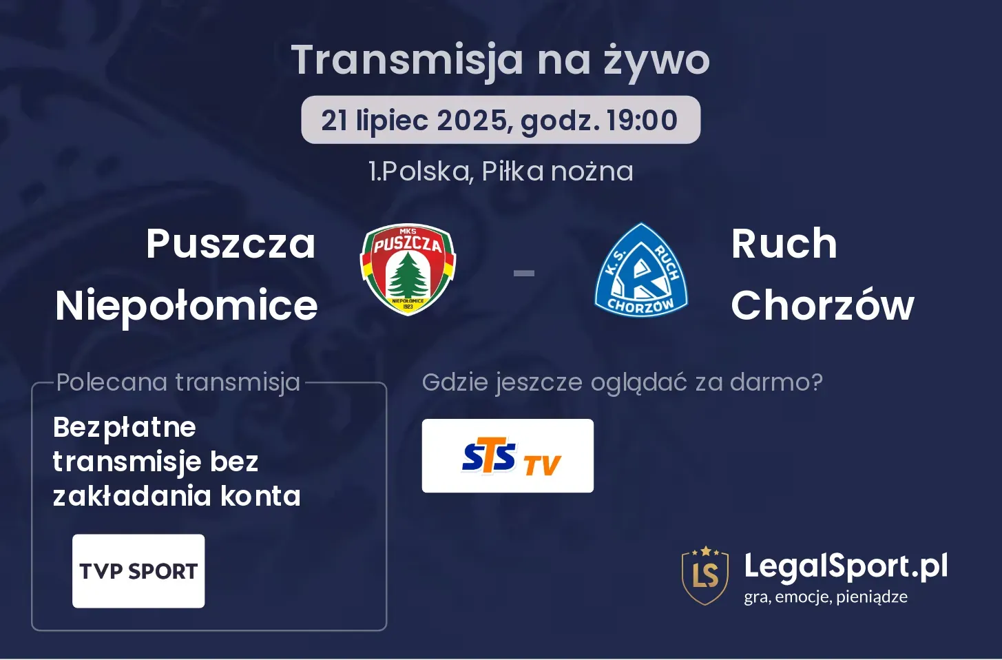 Puszcza Niepołomice - Ruch Chorzów gdzie oglądać?