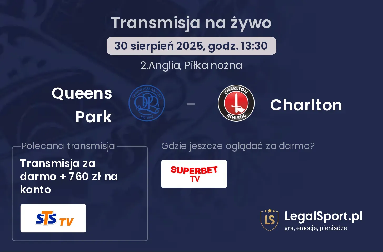 Queens Park - Charlton transmisja na żywo
