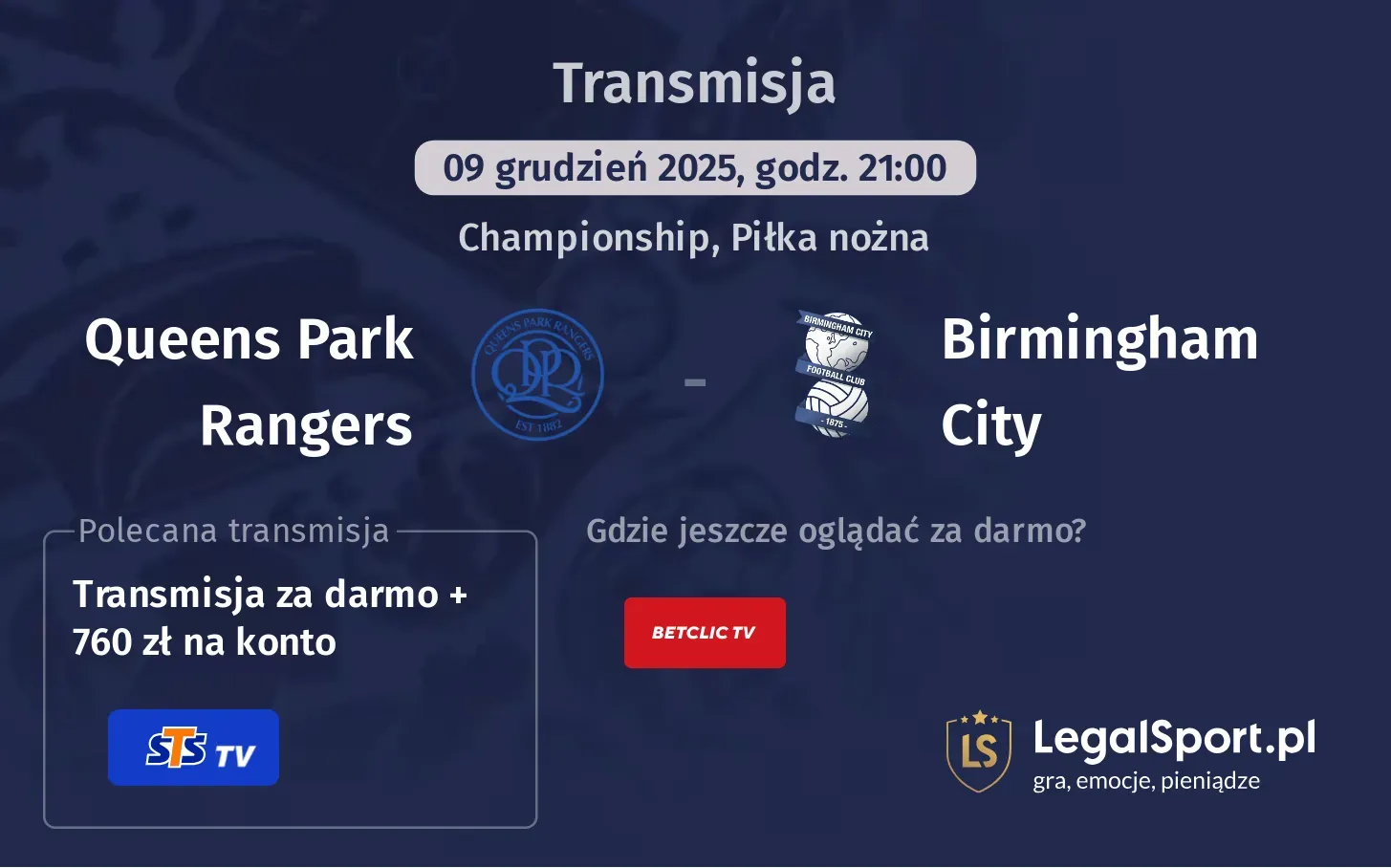 Queens Park Rangers - Birmingham City Transmisje
