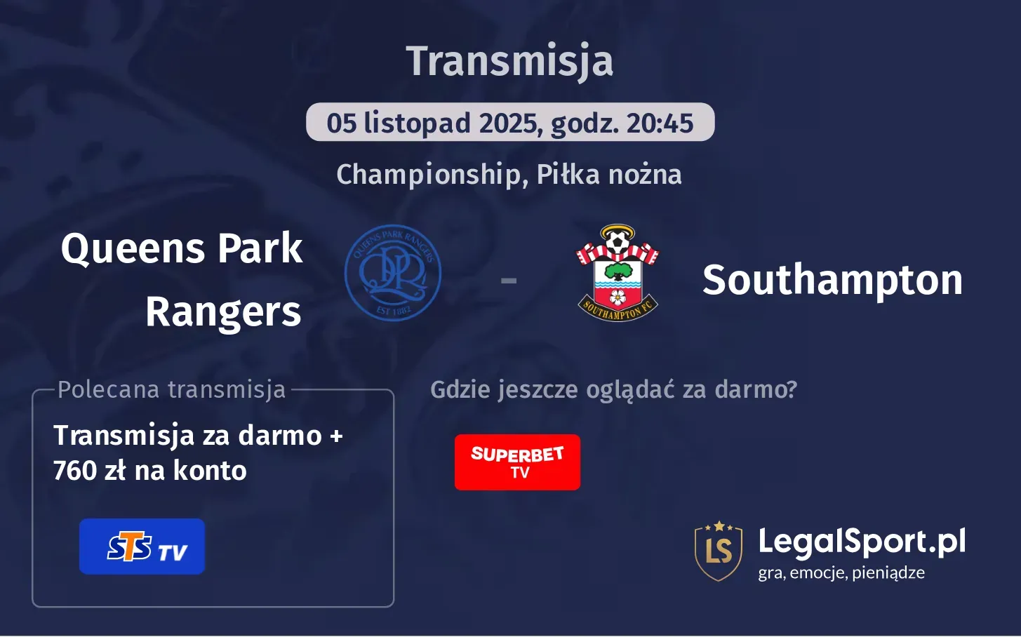 Queens Park Rangers - Southampton Transmisje
