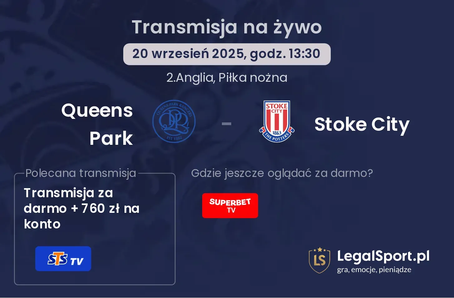 Queens Park - Stoke City transmisja na żywo