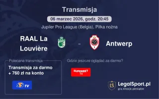 RAAL La Louvière - Antwerp gdzie oglądać (06.03.2026, 20:45)