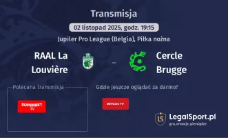 RAAL La Louvière - Cercle Brugge gdzie oglądać?