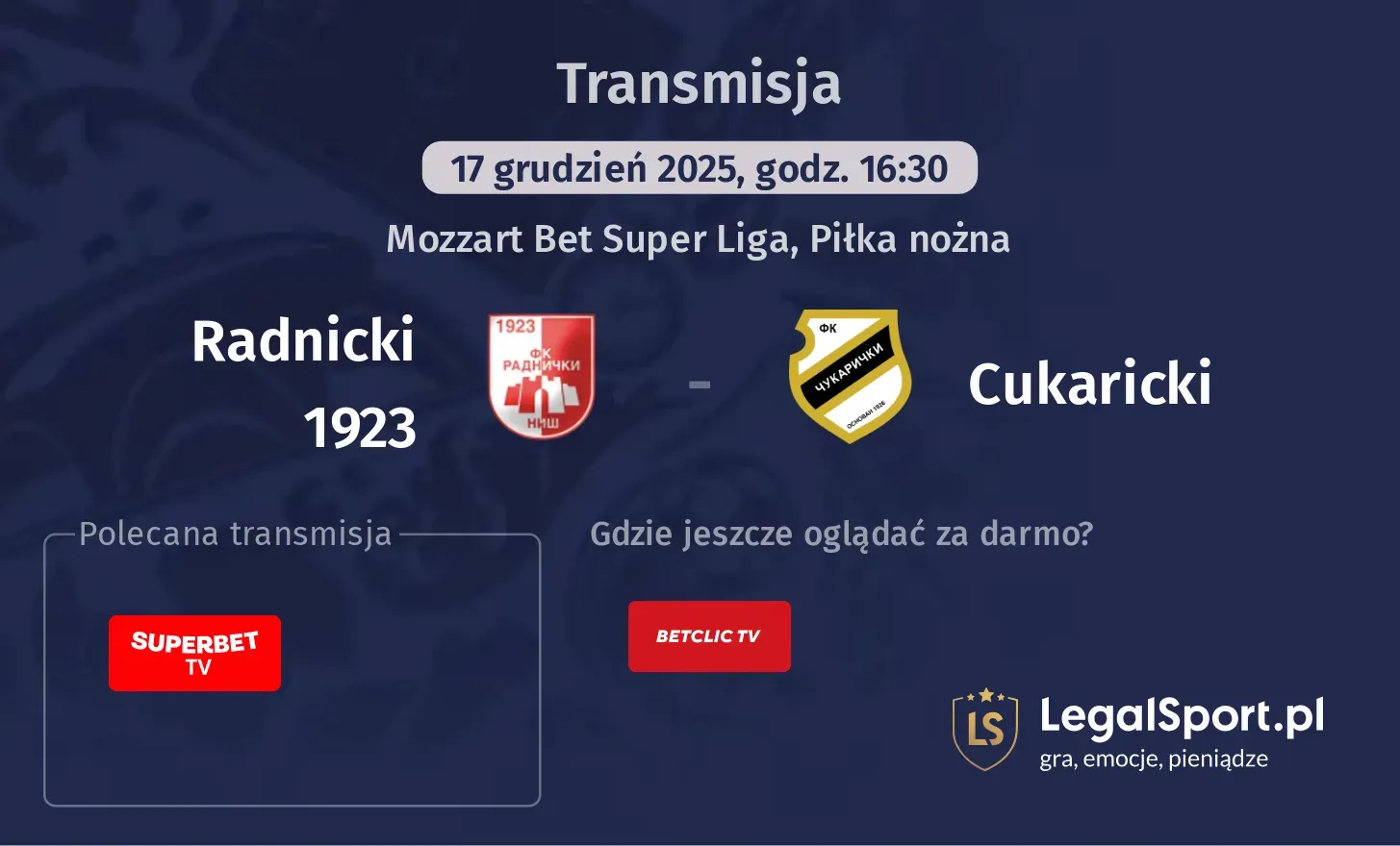 Radnicki 1923 - Cukaricki Transmisje