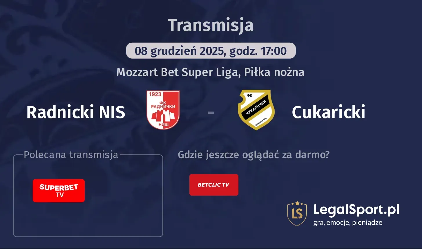 Radnicki NIS - Cukaricki Transmisje