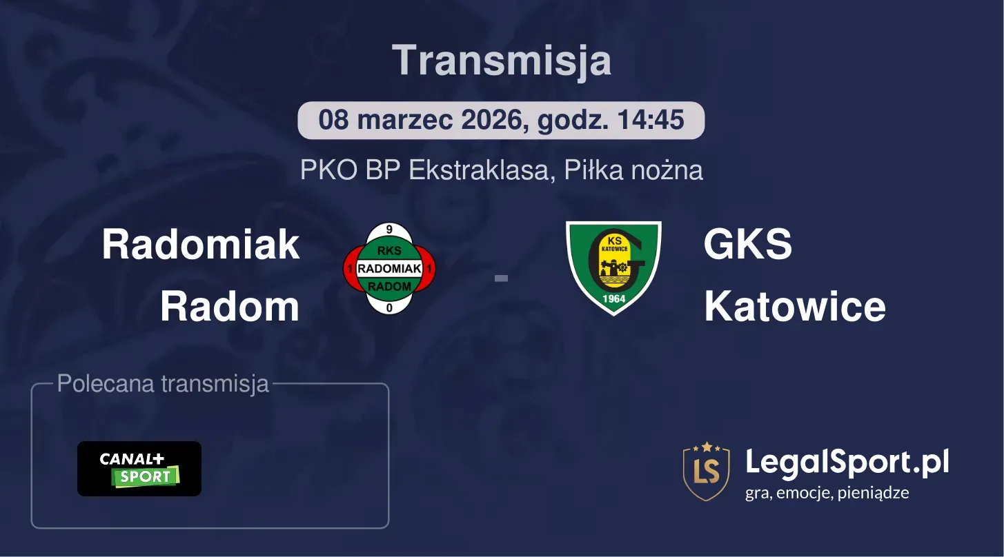 Radomiak Radom - GKS Katowice Transmisje