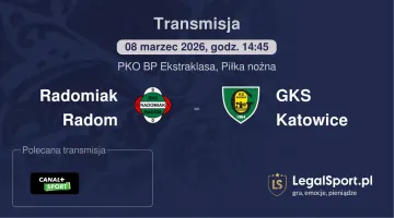 Radomiak Radom - GKS Katowice gdzie oglądać (08.03.2026, 14:45)