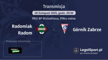 Radomiak Radom - Górnik Zabrze gdzie oglądać? (28.11)