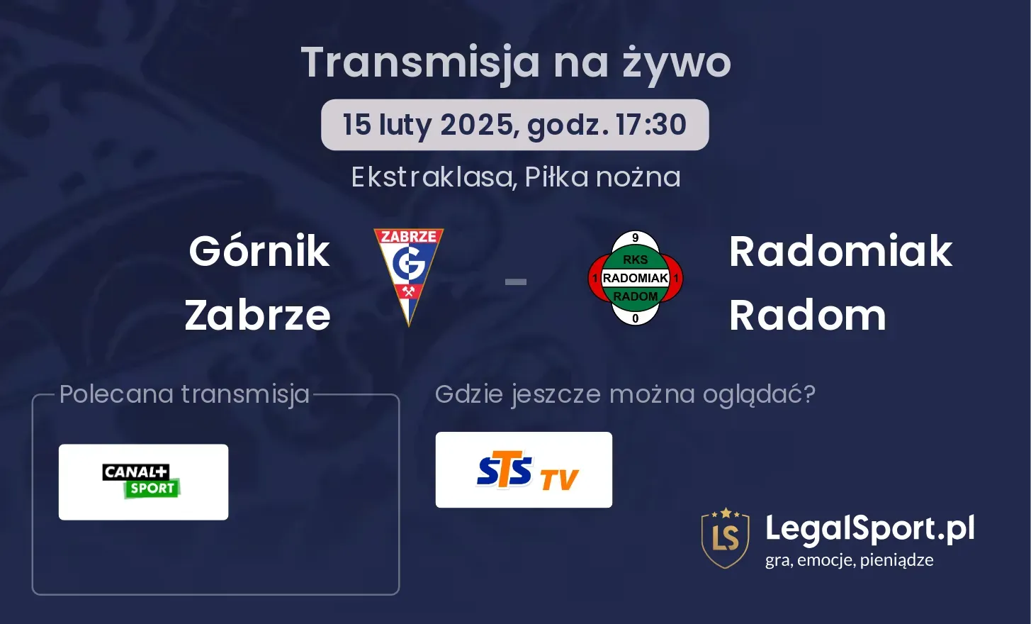 Górnik Zabrze - Radomiak Radom gdzie oglądać?