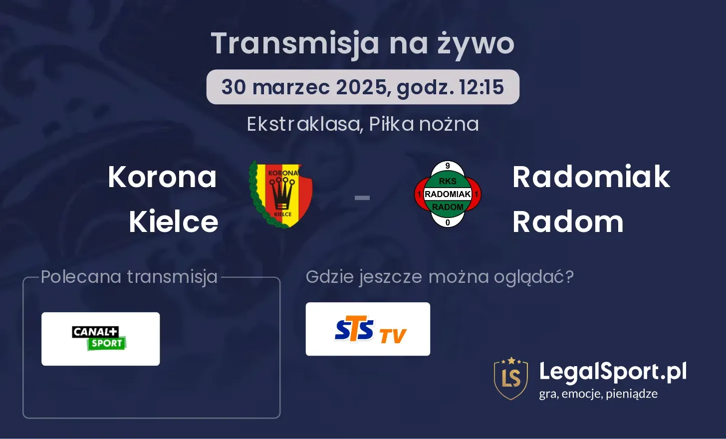 Korona Kielce - Radomiak Radom gdzie oglądać?