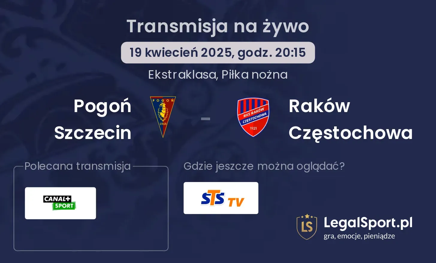 Pogoń Szczecin - Raków Częstochowa gdzie oglądać?