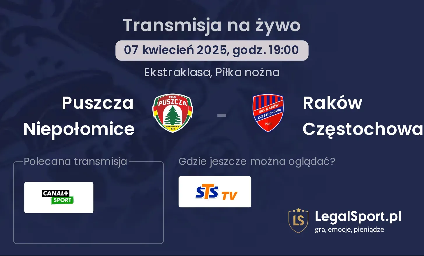 Puszcza Niepołomice - Raków Częstochowa gdzie oglądać?