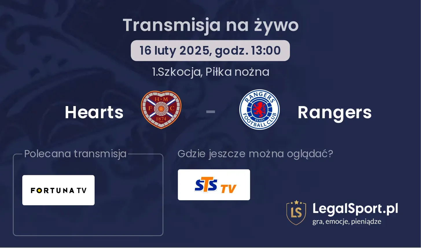 Hearts - Rangers gdzie oglądać?