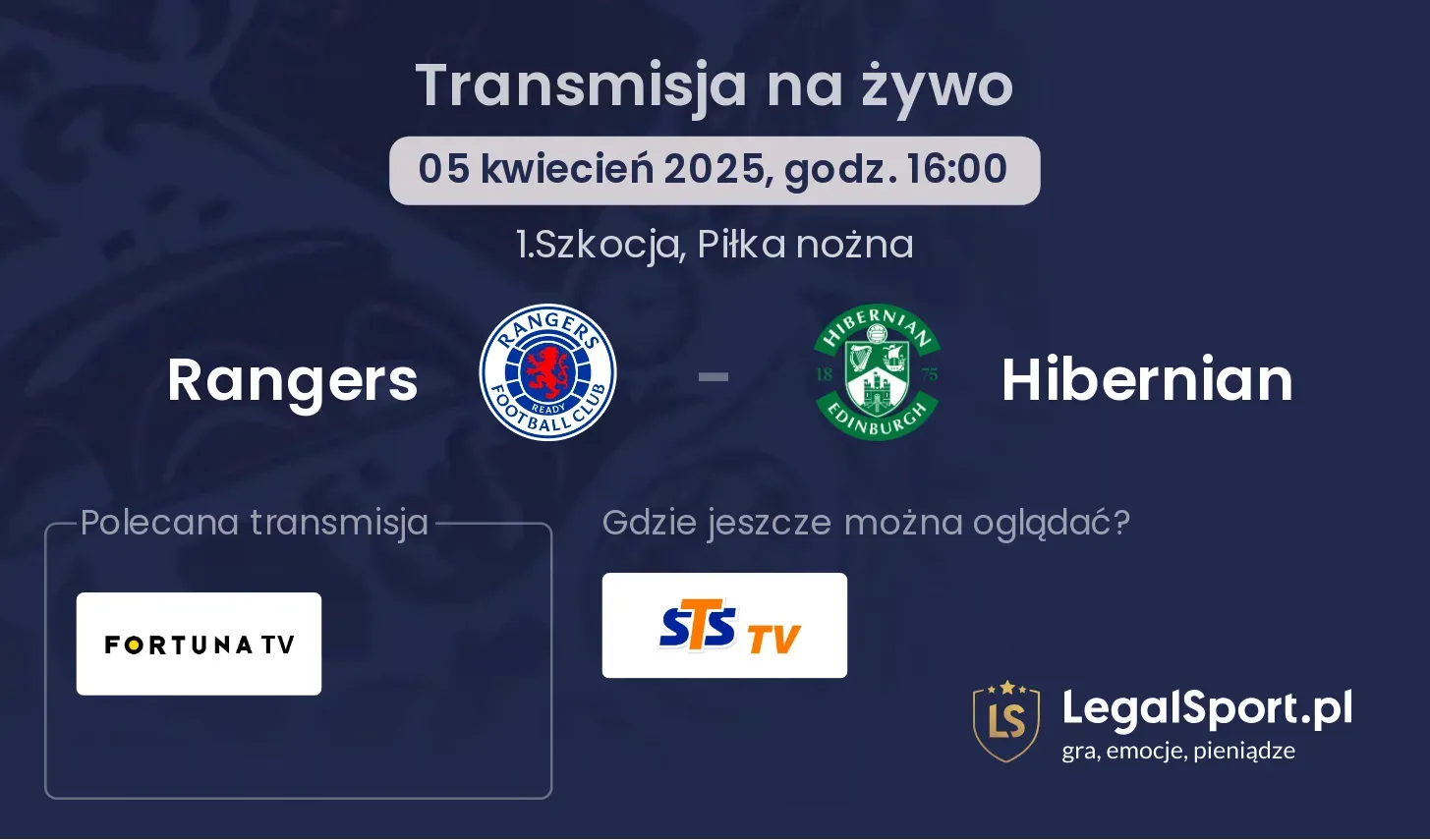 Rangers - Hibernian gdzie oglądać?