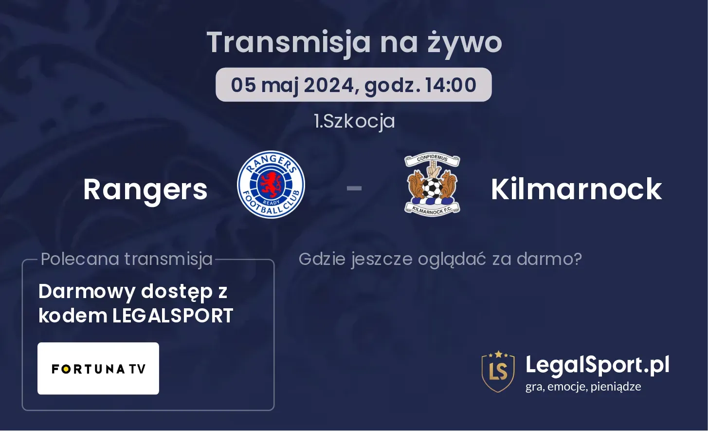 Rangers - Kilmarnock transmisja na żywo