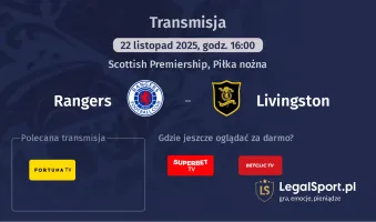 Rangers - Livingston gdzie oglądać? (22.11)