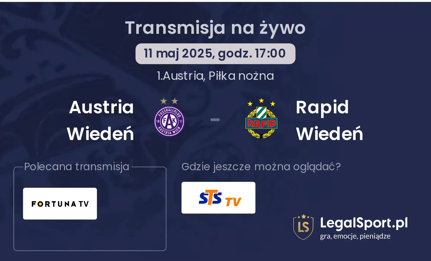 Austria Wiedeń - Rapid Wiedeń gdzie oglądać transmisję?