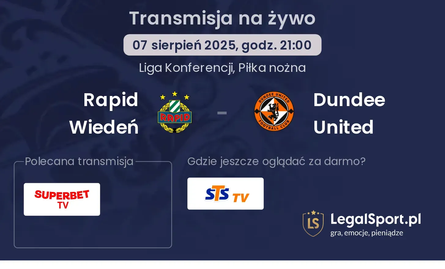 Rapid Wiedeń - Dundee United transmisja na żywo