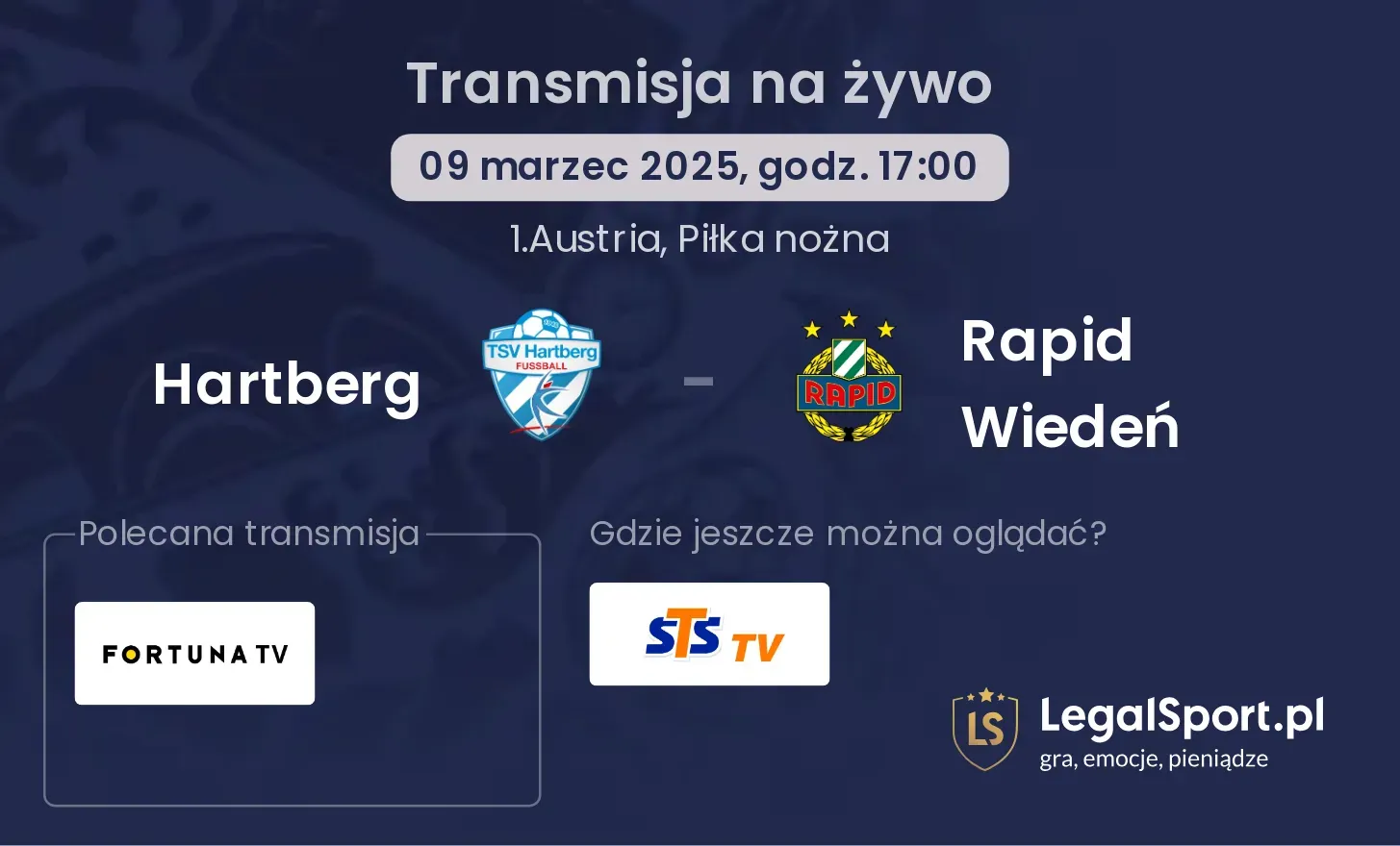 Hartberg - Rapid Wiedeń gdzie oglądać?