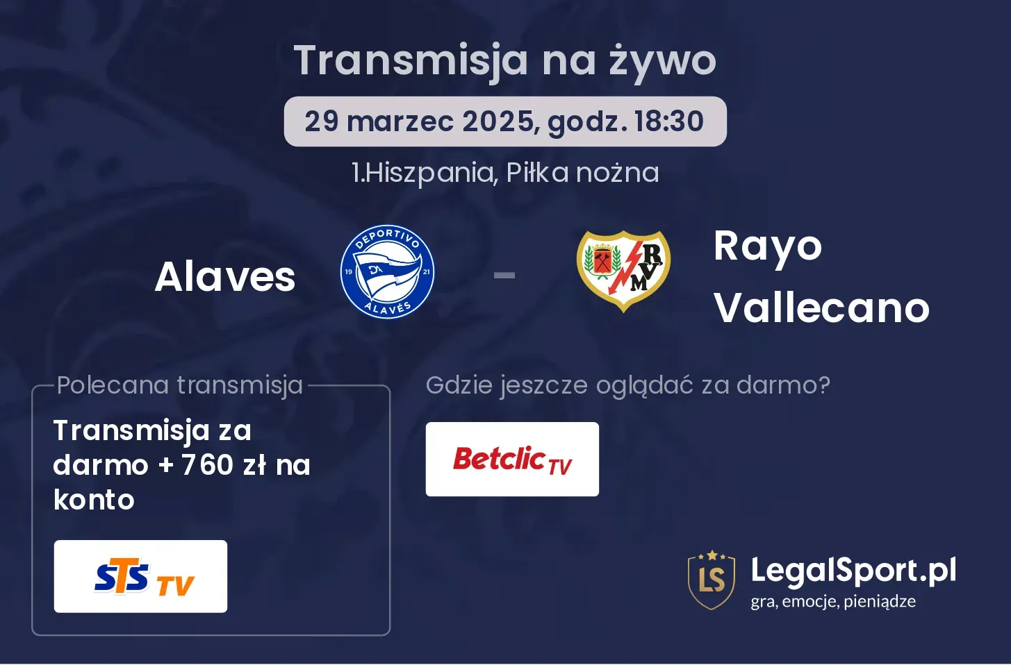 Alaves - Rayo Vallecano gdzie oglądać transmisję?