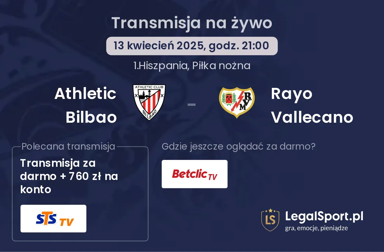 Athletic Bilbao - Rayo Vallecano gdzie oglądać?