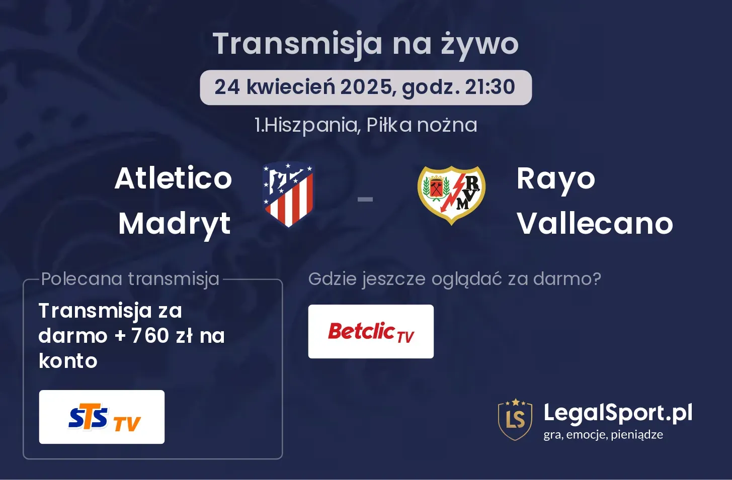 Atletico Madryt - Rayo Vallecano gdzie oglądać?