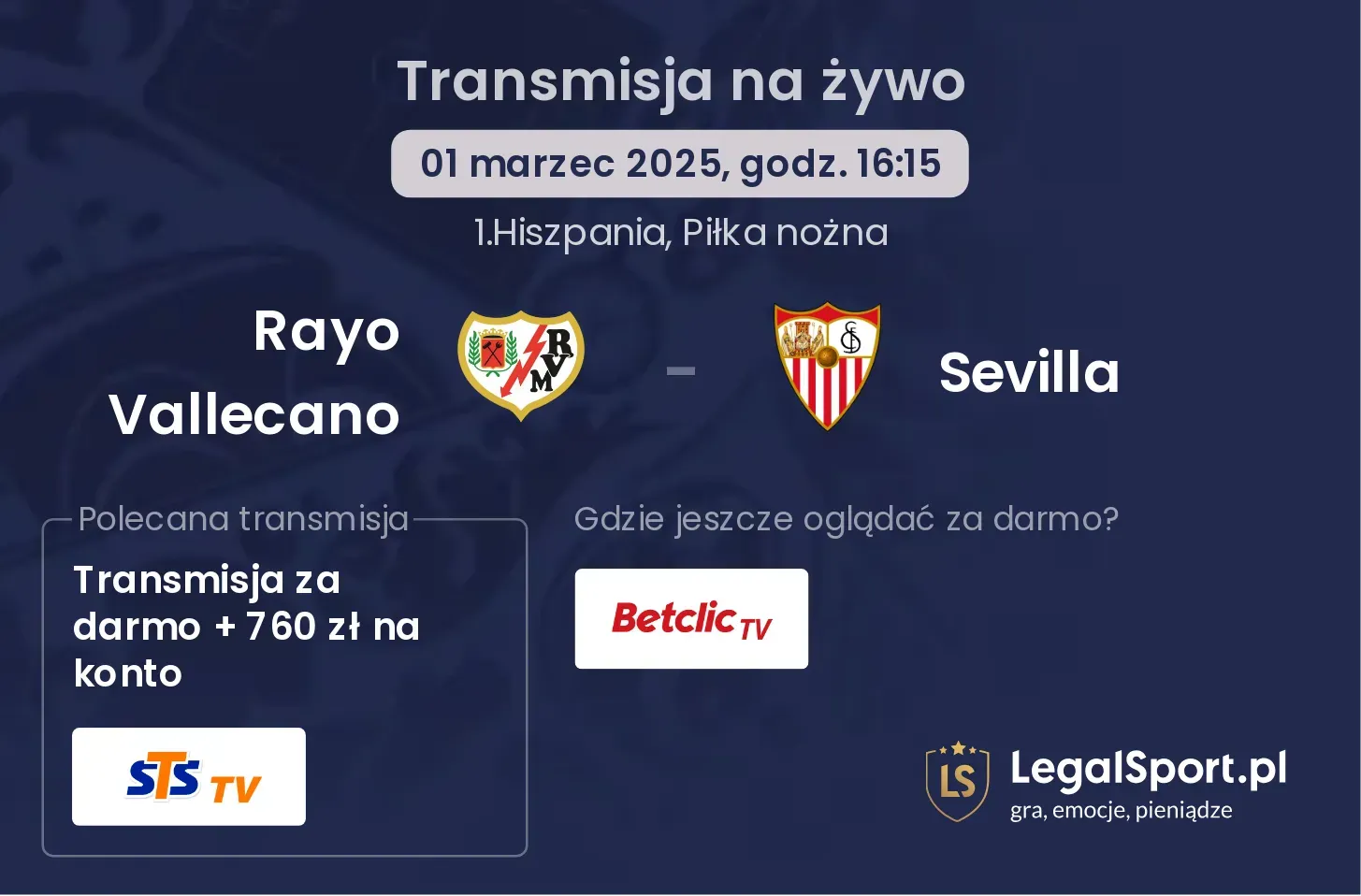 Rayo Vallecano - Sevilla gdzie oglądać?