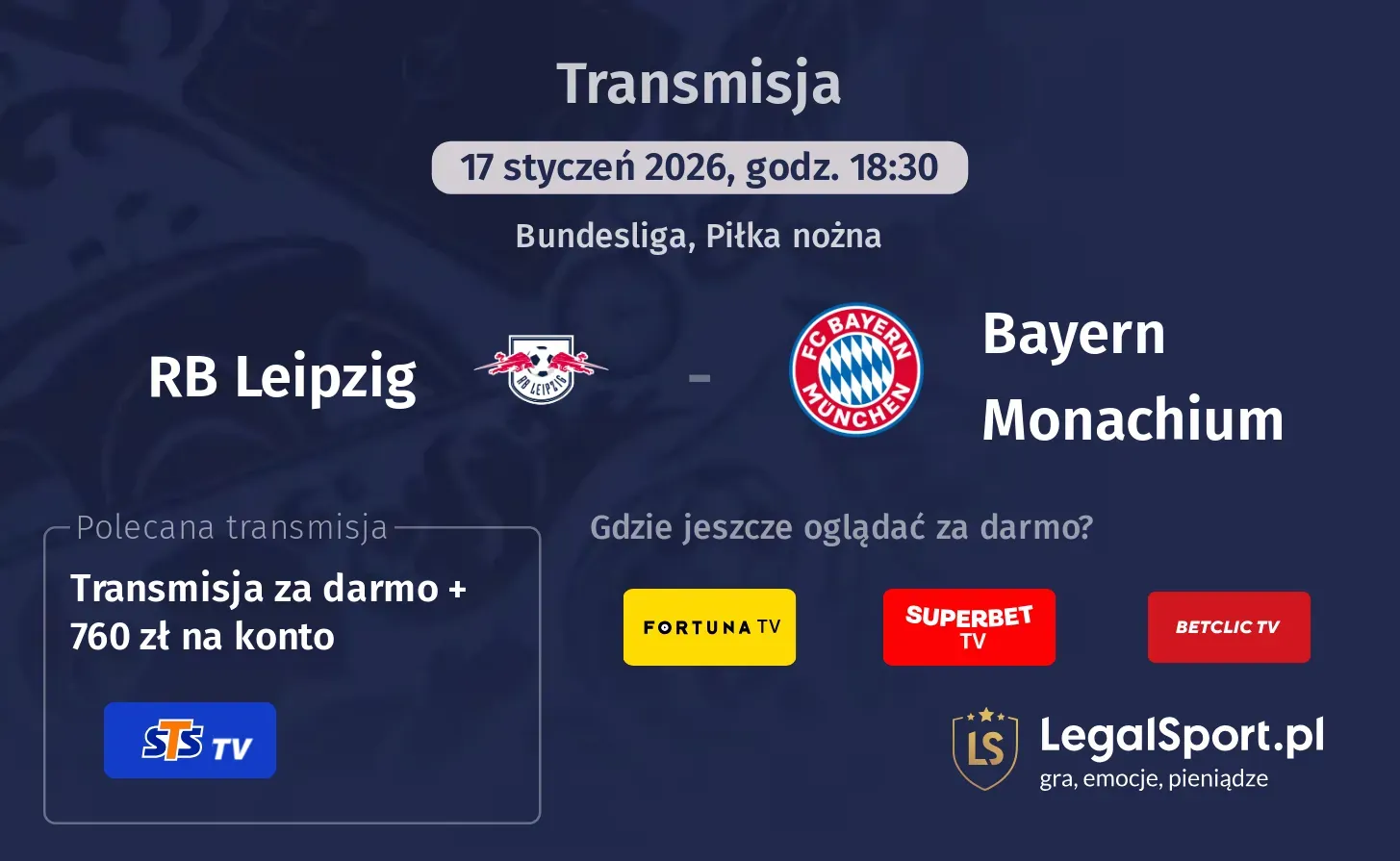 RB Leipzig - Bayern Monachium Transmisje