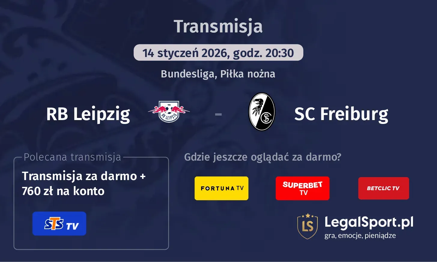 RB Leipzig - SC Freiburg Transmisje