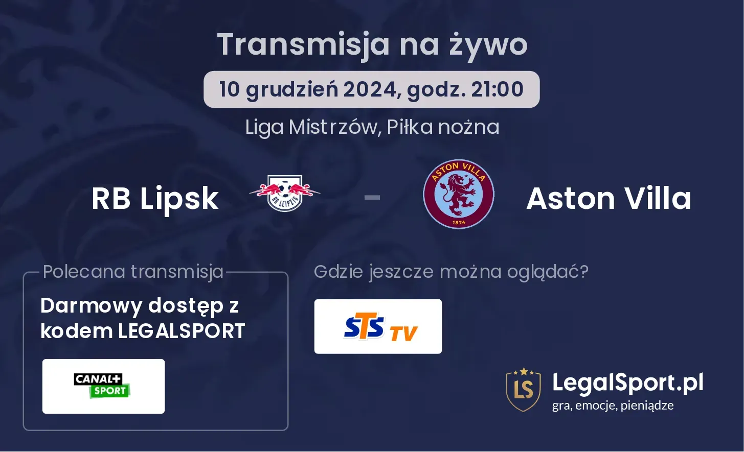 RB Lipsk - Aston Villa gdzie oglądać?