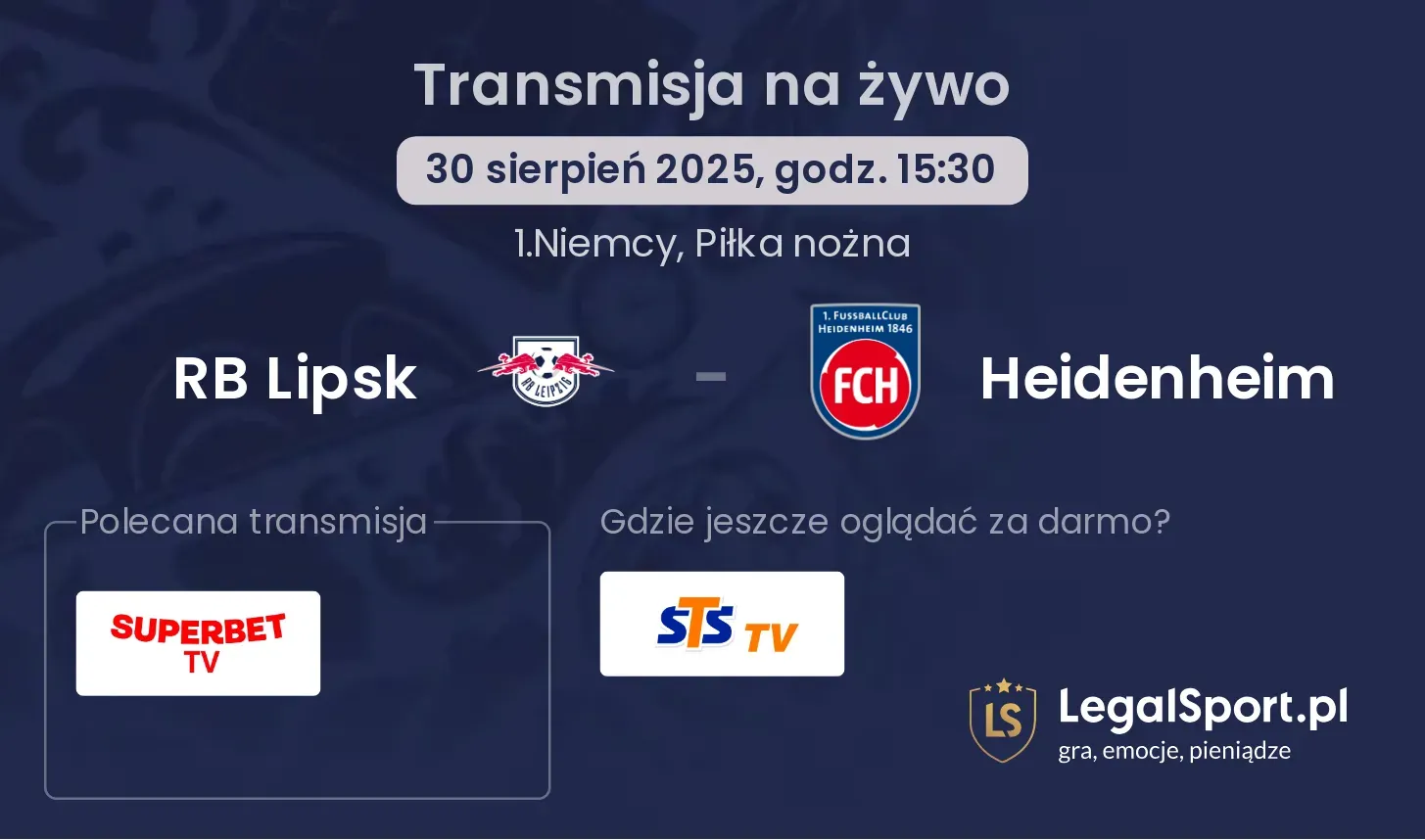 RB Lipsk - Heidenheim transmisja na żywo