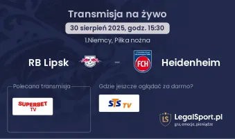 RB Lipsk - Heidenheim gdzie oglądać?