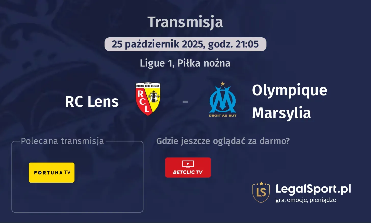 RC Lens - Olympique Marsylia gdzie oglądać?
