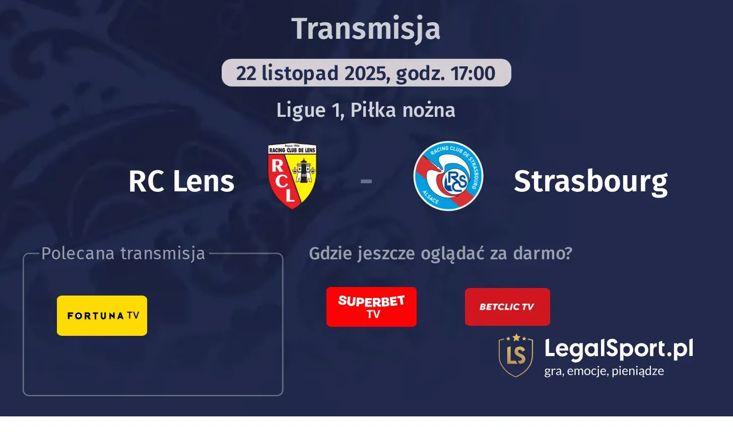 RC Lens - Strasbourg Transmisje
