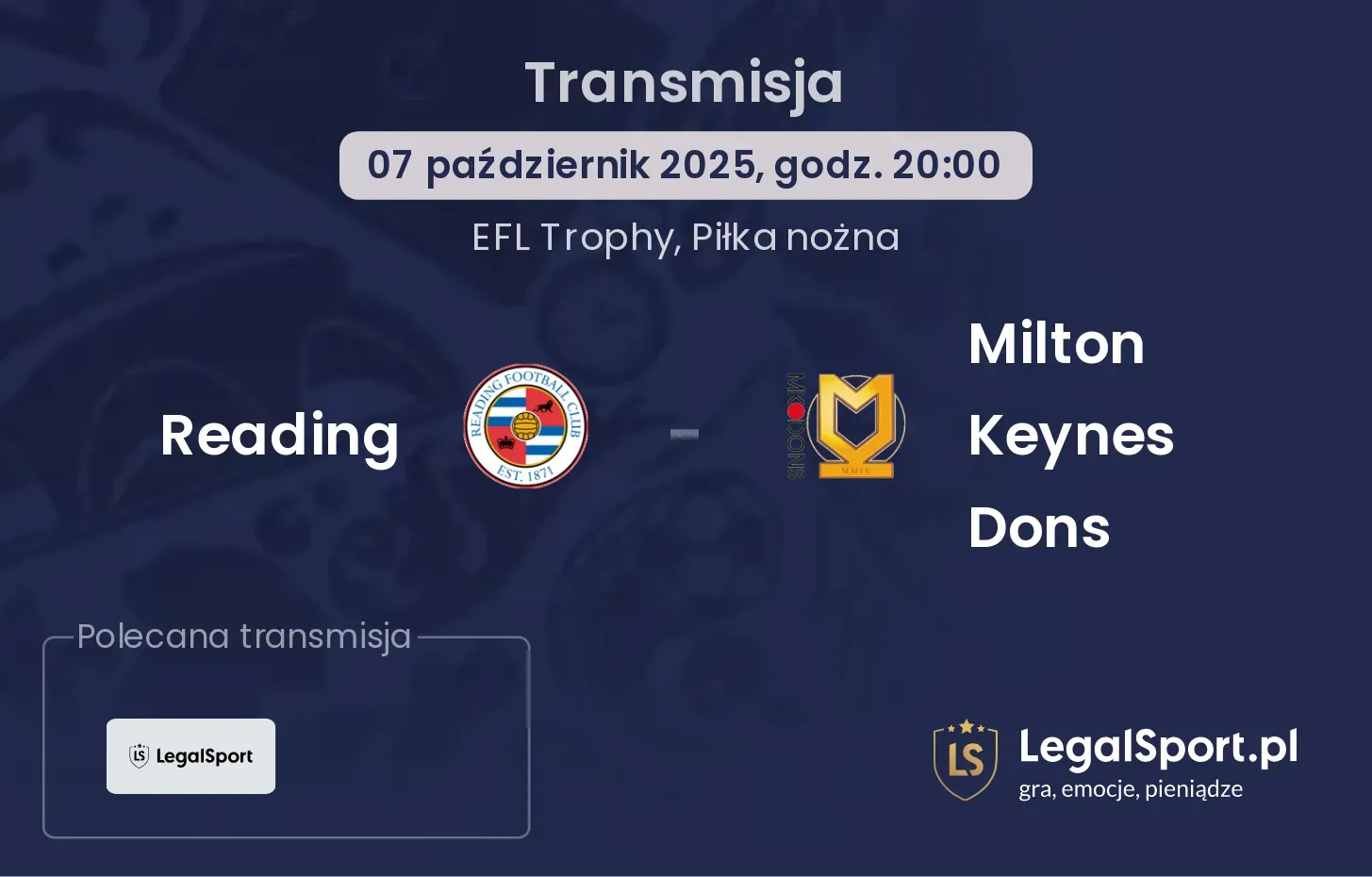 Reading - Milton Keynes Dons gdzie oglądać?