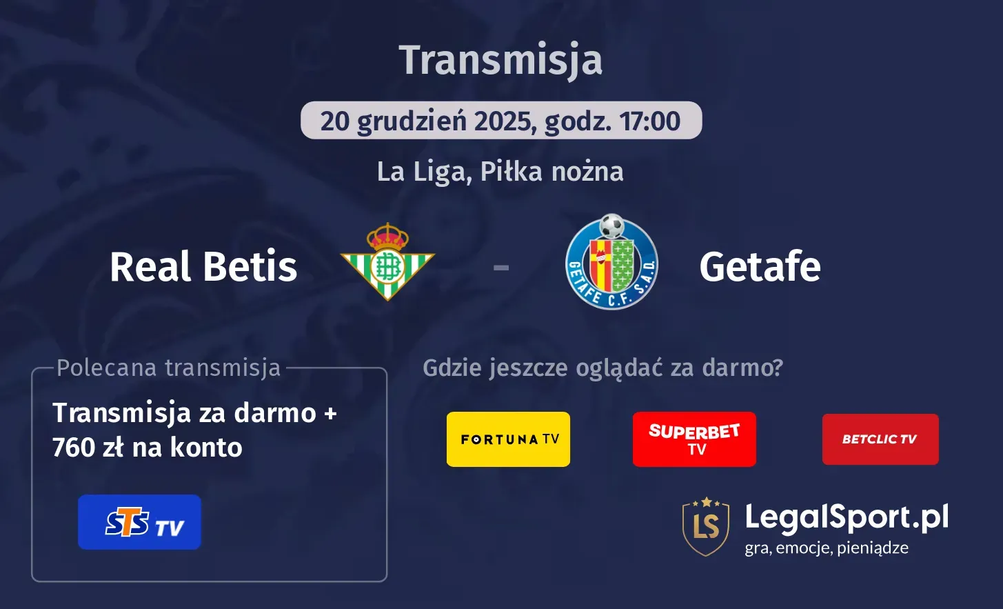 Real Betis - Getafe Transmisje