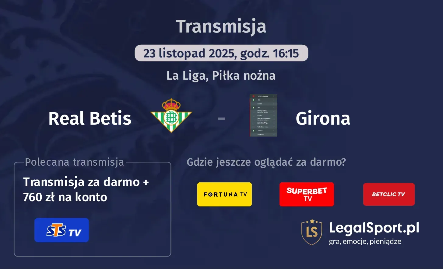 Real Betis - Girona Transmisje