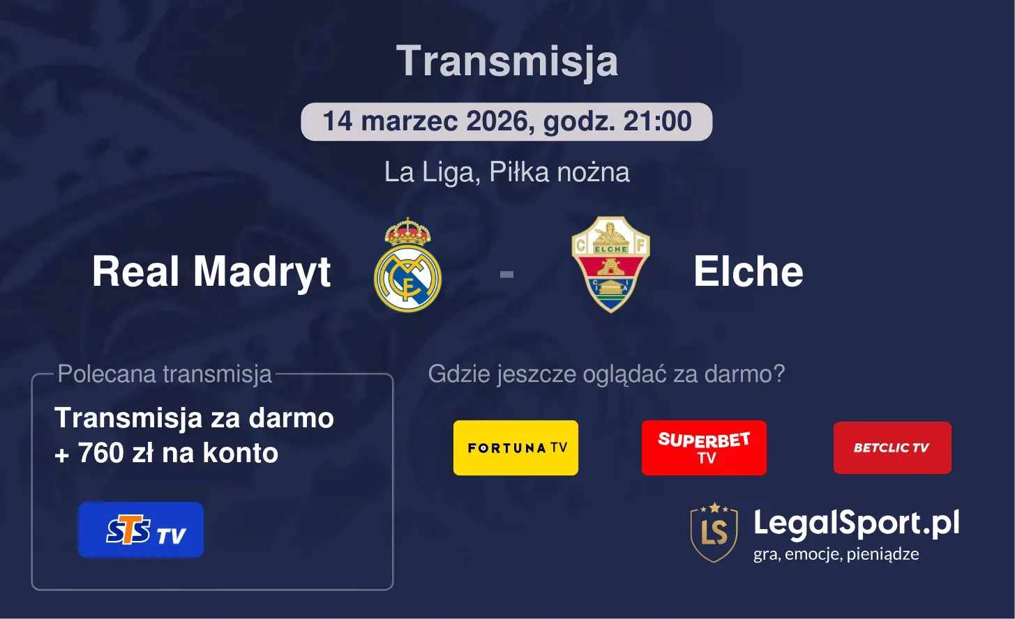 Real Madryt - Elche Transmisje