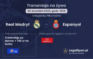 Real Madryt - Espanyol gdzie oglądać?