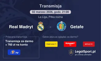 Real Madryt - Getafe gdzie oglądać? (02.03)