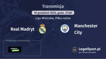 Real Madryt - Manchester City gdzie oglądać? (10.12)