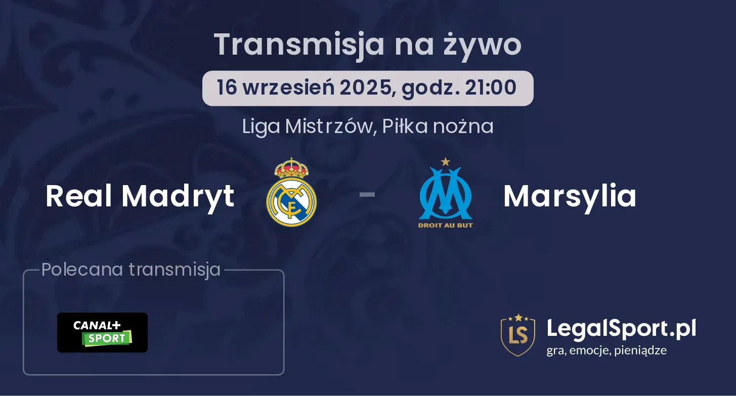 Real Madryt - Marsylia transmisja na żywo