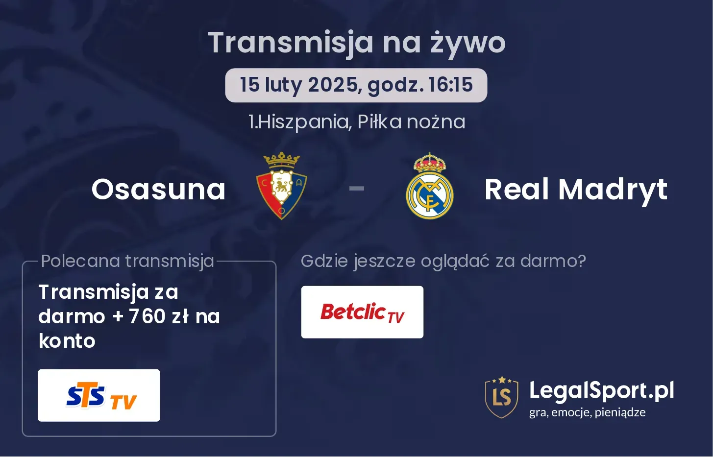 Osasuna - Real Madryt gdzie oglądać transmisję?