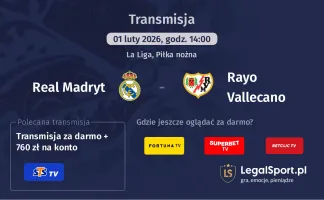 Real Madryt - Rayo Vallecano gdzie oglądać? (01.02)