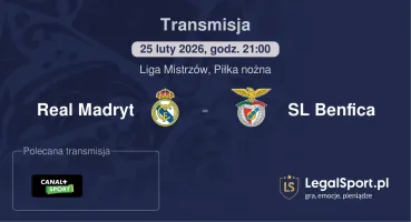 Real Madryt - SL Benfica gdzie oglądać (25.02.2026)