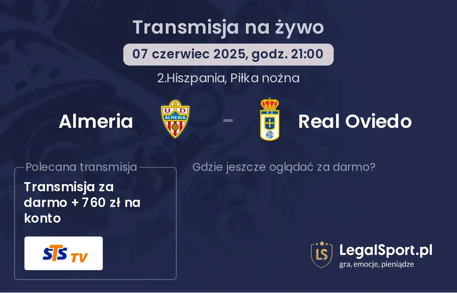 Almeria - Real Oviedo gdzie oglądać?