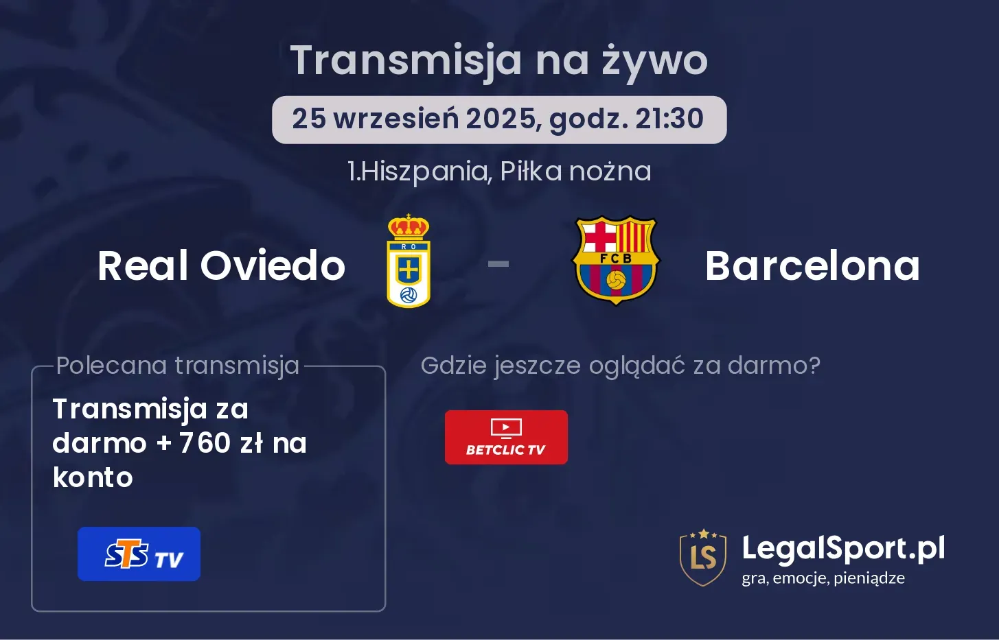 Real Oviedo - Barcelona transmisja na żywo